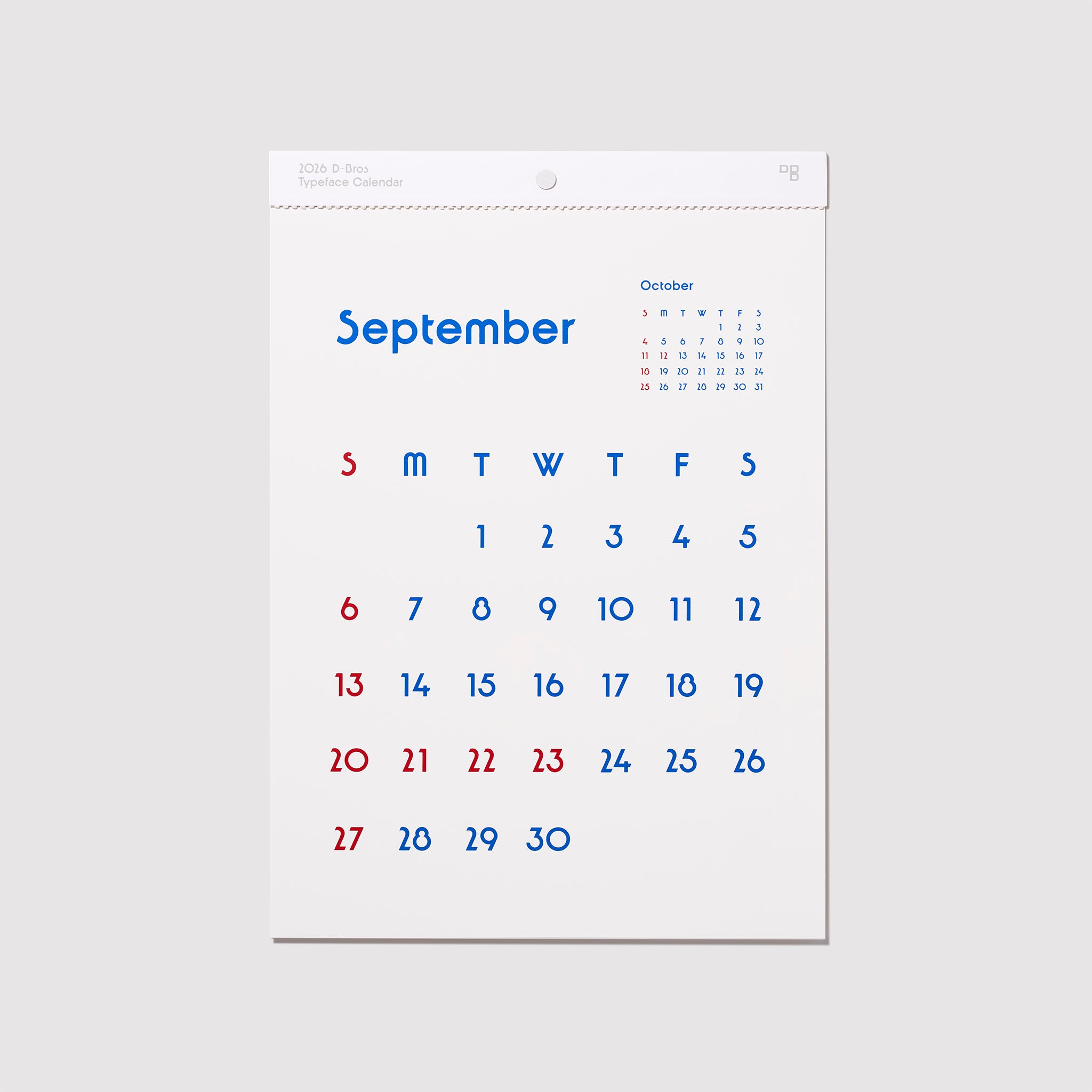2026 Typeface Calendar