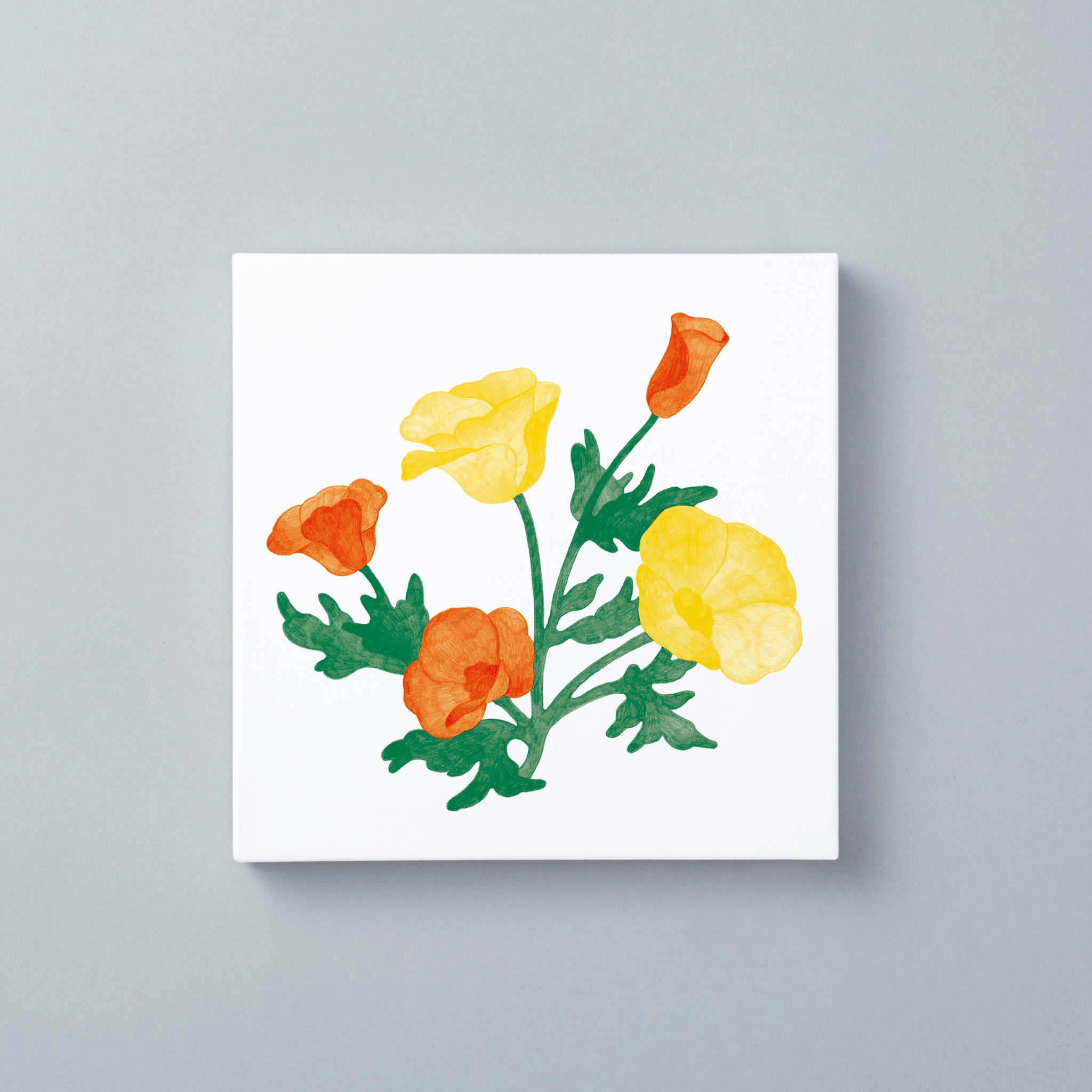 フラワーベースとカードのギフト「Thank you」mini yellow（ギフト包装済み）