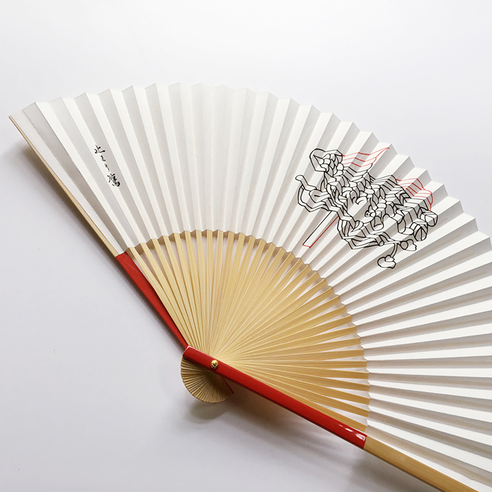 扇子　止まり鷹